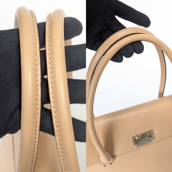 KATE SPADE Leather Gold Clasp Harwood Place Sinclair Nude Hand Bag - Picture 10 of 16